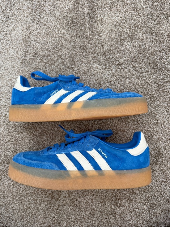 adidas Shoes - adidas Samba Platform Suede Sneakers - Blue/White